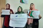 خواست زنان معترض به پایان بخشیدن ظلم آشکار بر زنان و دختران در افغانستان
